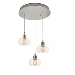 20-in 60W Laney Pendant Light, Round, 3-Light, E26, 120V, Nickel