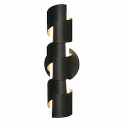 16W LED Louie Wall Sconce, 1200 lm, 120V, 3000K, Black