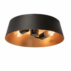 60W LED Lyric Flush Mount, 2-Light, E26, 120V, Black/Gold