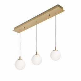 36-in 60W Loretto Pendant Light, Linear, 3-Light, E26, 120V, Brass