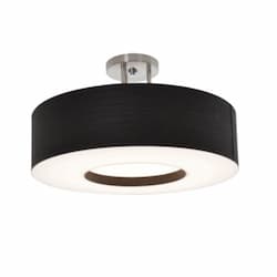 18W LED Montclair Semi Flush Mount, 120V-277V, Selectable CCT, Black