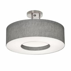 30W LED Montclair Semi Flush Mount, 120V-277V, Selectable CCT, Gray