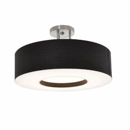 42W LED Montclair Semi Flush Mount, 120V-277V, Selectable CCT, Black