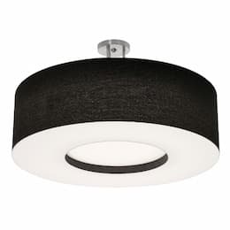 30-in 60W Montclair Semi Flush Mount, 120V-277V, CCT Select, Black