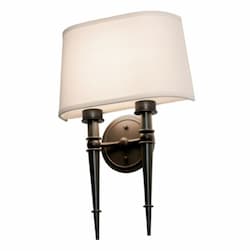 14W LED Montrose Wall Sconce, 2-Light, 120V, Selectable CCT, Bronze