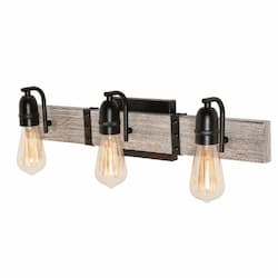 60W LED Noah Vanity Light, 3-Light, E26, 120V, Distressed Gray