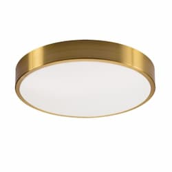 22W LED Octavia Flush Mount, 1800 lm, 120V, Selectable CCT, Brass