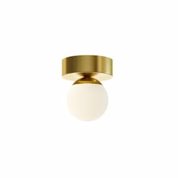 5-in 10W Pearl Flush Mount, 450 lm, 120V, 3000K, Brass