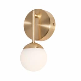 9-in 7.5W Pearl Wall Sconce, 495 lm, 120V, 3000K, Brass