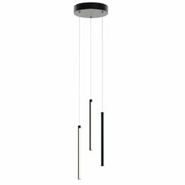 12-in 13W Rosemont Pendant, 3-Light, 800 lm, 120V, 3000K, Black