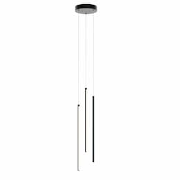 24-in 23W Rosemont Pendant, 3-Light, 1700 lm, 120V, 3000K, Black