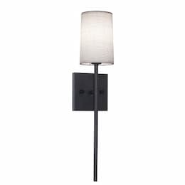 40W Rose Wall Sconce, 1-Light, E12, 120V, Black