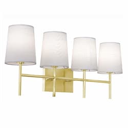 40W Rose Vanity Light, 4-Light, E12, 120V, Brass