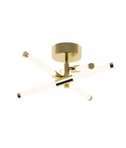 16-in 25W Rusnak Semi Flush Mount, 1500 lm, 120V, 3000K, Brass