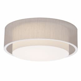 18W LED Sanibel Flush Mount, 120V-277V, Selectable CCT, Jute