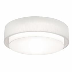 32-in 60W Sanibel Flush Mount w/ Battery, 120V-277V, CCT Select, L.WHT