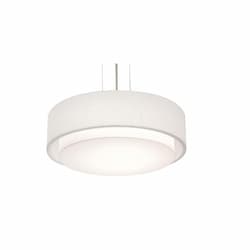 18-in 30W Sanibel Pendant Light, 120V-277V, CCT Select, Black/L. White