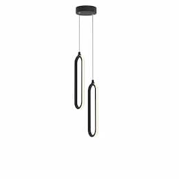 12-in 20W Sienna Pendant Light, 2-Light, 120V, CCT Select, Black