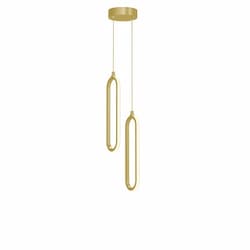 12-in 20W Sienna Pendant Light, 2-Light, 120V, CCT Select, Gold