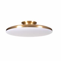 28W LED Skye Semi Flush Mount, 2200 lm, 120V, Selectable CCT, Brass