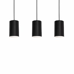 60W Tyke Pendant Light, Linear, 3-Light, E26, 120V, Black