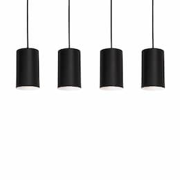 60W Tyke Pendant Light, Linear, 4-Light, E26, 120V, Black