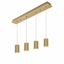 60W Tyke Pendant Light, Linear, 4-Light, E26, 120V, Brass