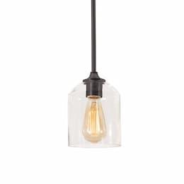 6-in 60W William Pendant Light, 1-Light, E26, 120V, Black