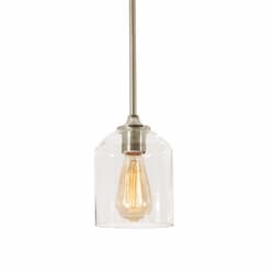 6-in 60W William Pendant Light, 1-Light, E26, 120V, Nickel