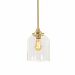 8-in 60W William Pendant Light, 1-Light, E26, 120V, Brass