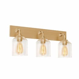 24-in 60W William Vanity Light, 3-Light, E26, 120V, Brass