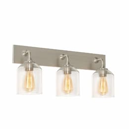 24-in 60W William Vanity Light, 3-Light, E26, 120V, Nickel