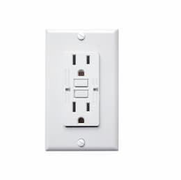 15 Amp GFCI Receptacle Outlet with LED, White