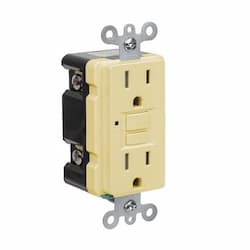 15A GFCI Receptacle w/ LED Light, Self-Test, 120V, Light Almond