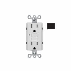 15A GFCI Receptacle w/ LED Light, Self-Test, 120V, Black