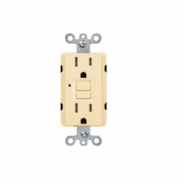 15A GFCI Receptacle w/ LED Light, Self-Test, TR, 120V, Ivory