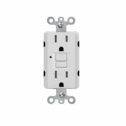 15A GFCI Receptacle w/ LED Light, Self-Test, TR & WR, 120V, White