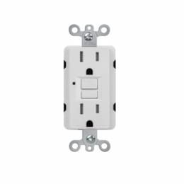 15A GFCI Receptacle w/ LED Light, Self-Test, TR & WR, 120V, White