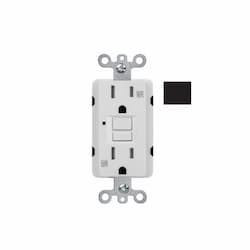 15A GFCI Receptacle w/ LED Light, Self-Test, TR & WR, 120V, Black