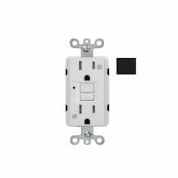 15A GFCI Receptacle w/ LED Light, Self-Test, TR & WR, 120V, Black