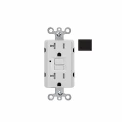 20A GFCI Receptacle w/ LED Light, Self-Test, 120V, Black