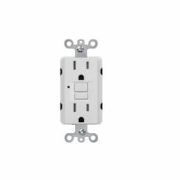 20A GFCI Receptacle w/ LED Light, Self-Test, TR & WR, 120V, White