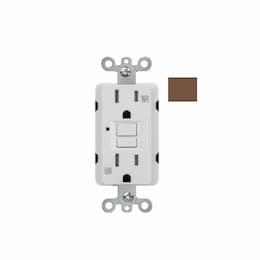 20A GFCI Receptacle w/ LED Light, Self-Test, TR & WR, 120V, Brown