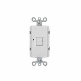 20A Blank Face GFCI Receptacle w/ LED Light, 120V, White