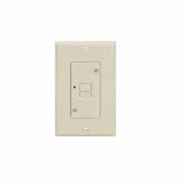 20A Blank Face GFCI Receptacle w/ LED Light, WR, 120V, Light Almond