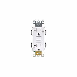 15A GFCI Receptacle w/ LED Light, Self-Test, TR & WR, SG, 120V, White