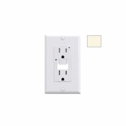 15A GFCI Receptacle w/ Night Light, Self-Test, 120V, Light Almond