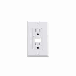 15A GFCI Receptacle w/ Night Light, Self-Test, TR, 120V, White