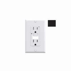 15A GFCI Receptacle w/ Night Light, Self-Test, TR, 120V, Black