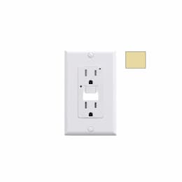 15A GFCI Receptacle w/ Night Light, Self-Test, TR & WR, 120V, Ivory